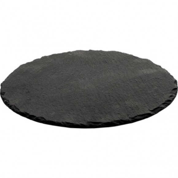 Блюдо для подачи 35*0,5 см круглое черное сланец  , RIC - 81229062
