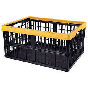 Ящик для продуктов перфорированный складной;пластик;9,5л;,H=23,L=48,B=35см;черный,желт. COM- 4014530