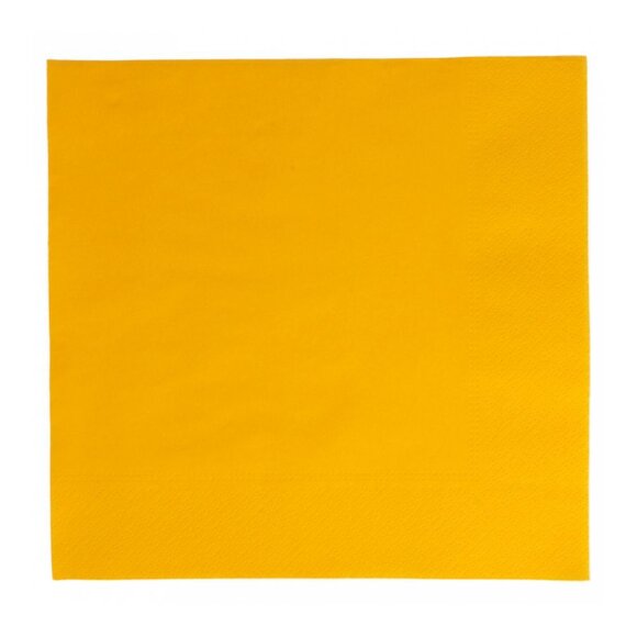 Салфетка бумажная двухслойная желтая, 40*40 см, 100 шт, RIC - 81210372