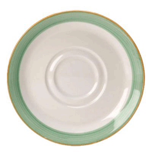 Блюдце «Рио Грин»;фарфор;D=118,H=15мм;белый,зелен. COM- 3022186