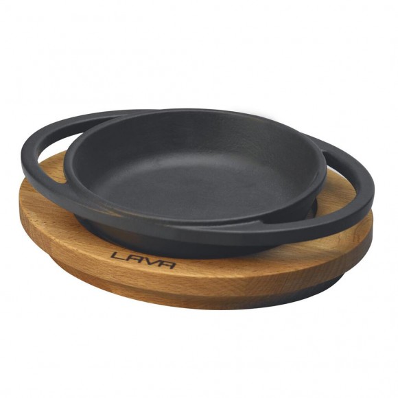 Сковорода для подачи на дерев. подст. 12 см круглая чугун LAVA, RIC - 81240268