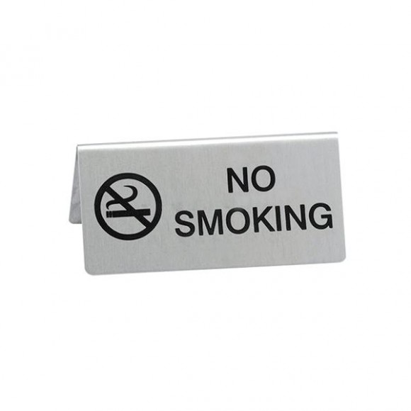 Табличка "NO SMOKING" 12*5 см, нержавейка, , RIC - 95001085