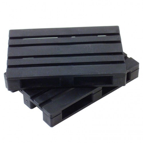 Доска мини-паллета для подачи 12*8*1,8 см, набор 12шт. черный пластик The Bars, RIC - 81253062