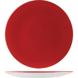 Тарелка «Фиренза Ред Контур»;фарфор;D=255,H=28мм;красный,белый COM- 3011613