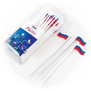 Мешалки для коктейлей «Флаг России»[40шт];пластик;,L=22см;разноцветн. COM- 6010102