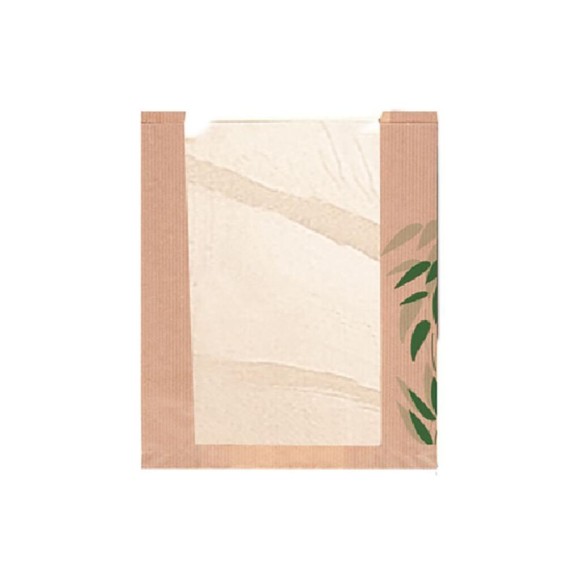 Пакет Feel Green для хлеба с окном 26+4*30 см, крафт-бумага, 250 шт/уп, Garcia de Pou, RIC - 81210617
