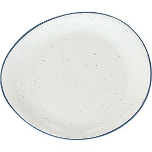 Блюдо круглое «Органика»;фарфор;D=32см;белый,синий COM- 03022669