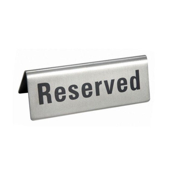 Табличка "Reserved" 12*5 см, нержавейка, , RIC - 95001084