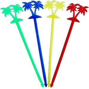 Мешалки для коктейлей «Пальма»[50шт];пластик;,L=20,5см;разноцветн. COM- 6010906