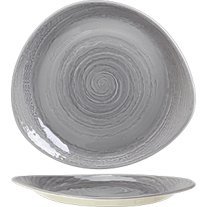 Тарелка «Скейп Грей» мелкая;фарфор;,H=30,L=305,B=270мм;серый COM- 3012569