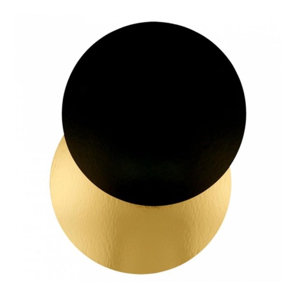 Подложка кондитерская двусторонняя, d 24 см, золотая/черная, картон, 100 шт, RIC - 81210203