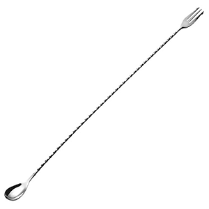 Ложка барная с вилочкой;сталь нерж.;,L=500,B=25мм;серебрист. COM- 2050140