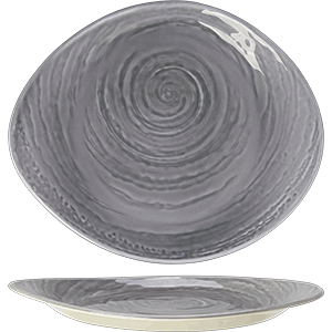 Тарелка «Скейп Грей»;фарфор;,L=25,B=20,5см;серый COM- 3012277