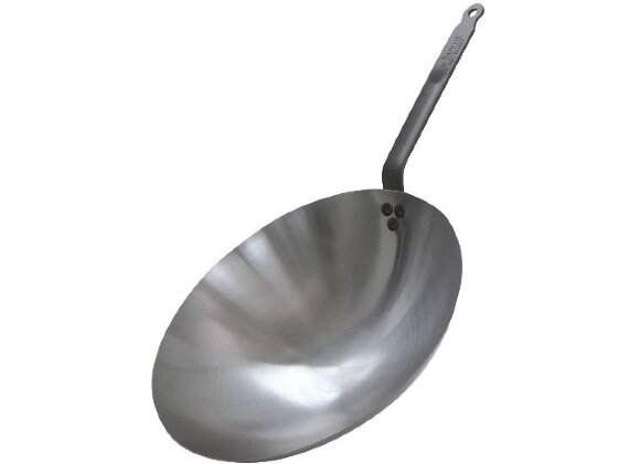 Сковорода Wok d=35,5 см. белая сталь (индукция) Сarbone plus De Buyer /1/3/, MAG - 35092