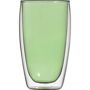 Бокал для горячих напитков «Проотель» двойные стенки;термост.стекло;450мл;D=8см;зелен. COM- 3141019