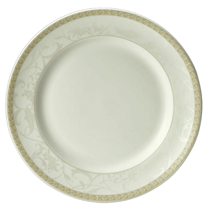 Тарелка мелкая «Антуанетт»;фарфор;D=270,H=25мм;белый,олив. COM- 3011772