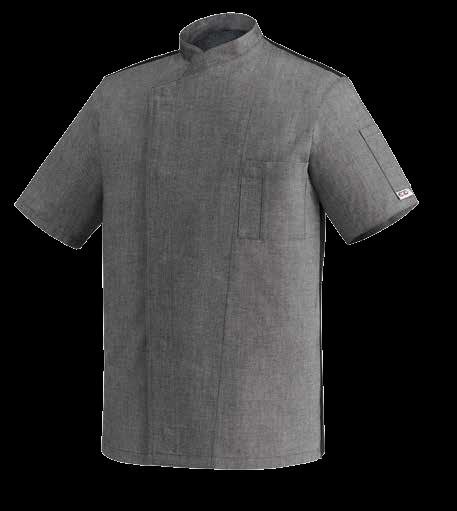 Куртка поварская мужская на кнопках, длинный рукав, воротник-стойка, нагрудный карман, 65% полиэстер, 35% хлопок, серая джинса, размер M (46-48)PR5 - 2042067C (M)