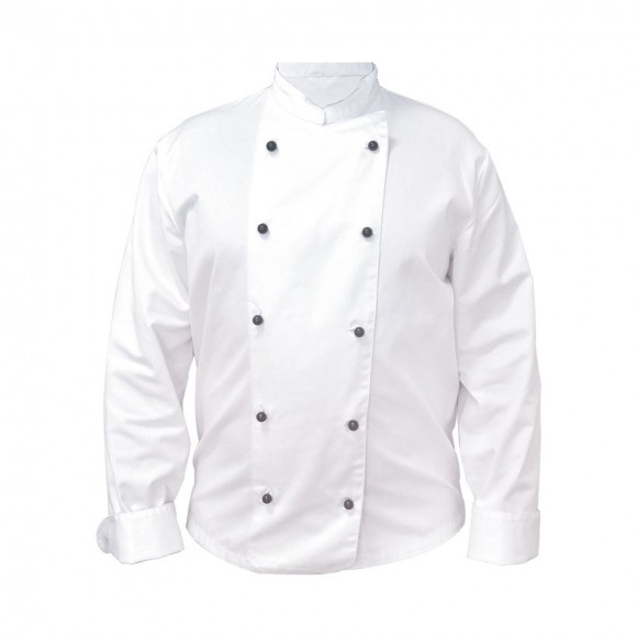 Куртка поварская Chef XL с длинным рукавом и черными пуклями, состав: 65% полиэстер, 35%, RIC - 97000204