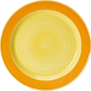 Тарелка «Фридом Йеллоу» мелкая;фарфор;D=23см;белый,желт. COM- 3012274