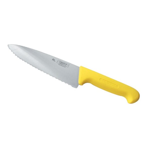 Нож поварской 20 см волнистое лезвие PRO-Line желтая ручка , RIC - 99002243