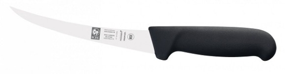 Нож обвалочный 150/290 мм. изогнутый (узкое жесткое лезвие) черный SAFE Icel /1/6/