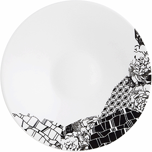 Блюдце «Фрагмент Ардуаз»;фарфор;D=12,5см;белый,серый COM- 03024376