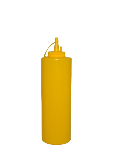 Емкость для соуса  375 мл. d=55 мм. h=215 мм. с крышкой желтая MG /1/24/