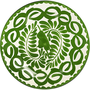 Тарелка мелкая «Пуэбла ПиЛиф»;керамика;D=23см;белый,зелен. COM- 03010735