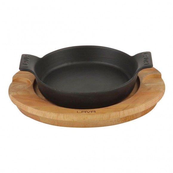 Сковорода для подачи на дерев. подст. 18 см круглая чугун LAVA, RIC - 81249949