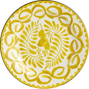 Тарелка «Пуэбла ЭсДюн» мелкая;керамика;D=23см;белый,желт. COM- 3010734