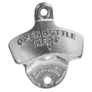 Открывалка для бутылок настенная;сталь хромир.;,L=7,B=8см;серебрист. COM- 4100144