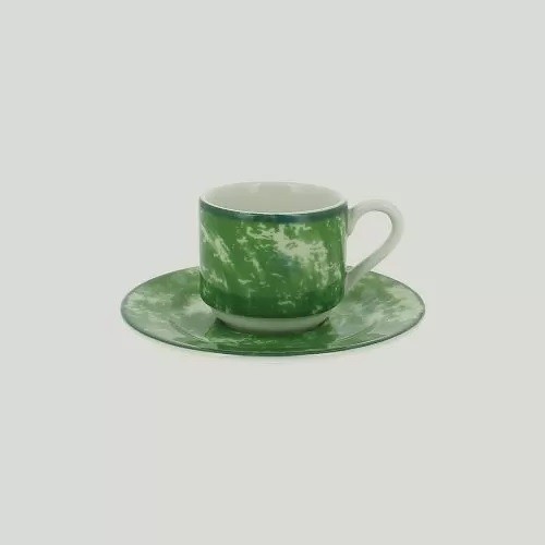 Блюдце RAK Porcelain Peppery круглое 13 см, зеленый цвет (для чашки 90 мл), RIC - 81220217