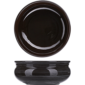 Тарелка глубокая «Маренго»;керамика;0,5л;D=14,H=6см;черный,серый COM- 3010493