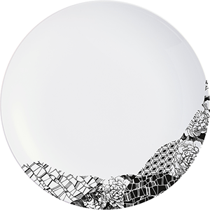 Тарелка глубокая «Фрагмент Ардуаз»;фарфор;0,84л;D=24см;белый,серый COM- 03013450