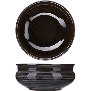 Тарелка глубокая «Маренго»;керамика;0,8л;D=16см;черный,серый COM- 3010494