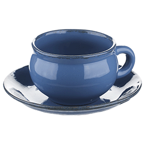 Чайная пара «Синий крафт»;керамика;250мл;D=9,H=6см;голуб. COM- 3141219