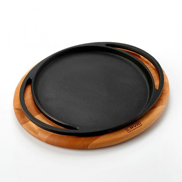 Сковорода для подачи на дерев. подст. 20 см круглая чугун LAVA, RIC - 81240266