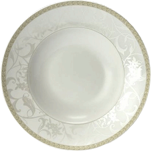 Тарелка для пасты «Антуанетт»;фарфор;350мл;D=270,H=45мм;белый,олив. COM- 3011655