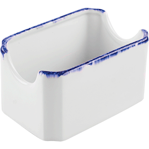 Емкость для пакетиков сахара «Блю Дэппл»;фарфор;,H=55,L=100,B=70мм;белый,синий COM- 3171991