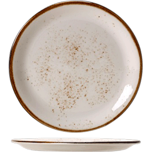 Тарелка «Крафт Вайт» мелкая;фарфор;D=28,H=2см;белый,коричнев. COM- 3012199