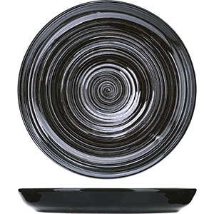 Тарелка «Маренго» мелкая;керамика;D=260,H=25мм;черный,серый COM- 3012877