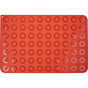 Лист конд. для 70 пирожных макарон;силикон;,L=58,5,B=38,6см;красный COM- 04149957