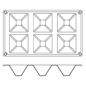 Форма кондитерская «Пирамида» 7.1*7.1см;силикон;,H=35,L=295,B=175мм;кирпичн. COM- 4140965