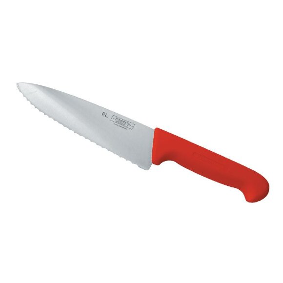 Нож поварской 20 см волнистое лезвие PRO-Line красная ручка , RIC - 99002239