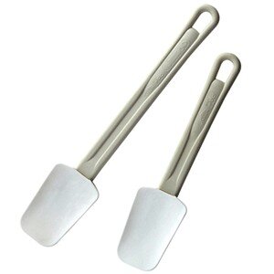 Лопатка кухонная;пластик,силикон;,L=26/9,B=6см;серый,белый COM- 4110186