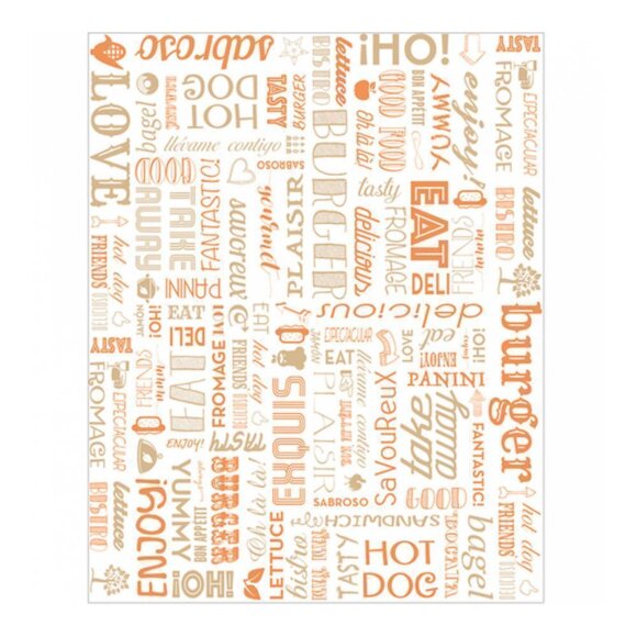 Упаковочная бумага Parole оранжевая, 28*34 см, 1000 шт/уп, жиростойкий пергамент, Garcia, RIC - 81210919