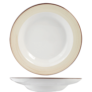 Тарелка для пасты «Чино»;фарфор;495мл;D=300,H=65мм;белый,бежев. COM- 3012046