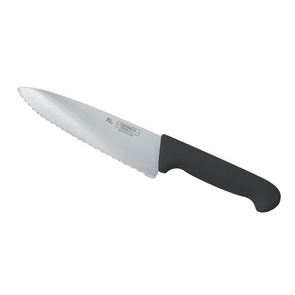 Нож поварской 20 см волнистое лезвие PRO-Line черная ручка , RIC - 99002238