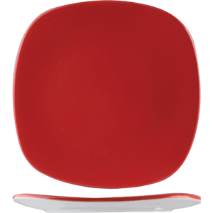 Тарелка «Фиренза Ред Квадро» квадратная;фарфор;,H=3,L=28,B=28см;красный,белый COM- 3011819