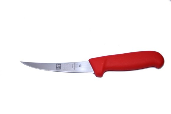 Нож обвалочный 130/260 мм. изогнутый (полугибкое лезвие) красный SAFE Icel /1/6/